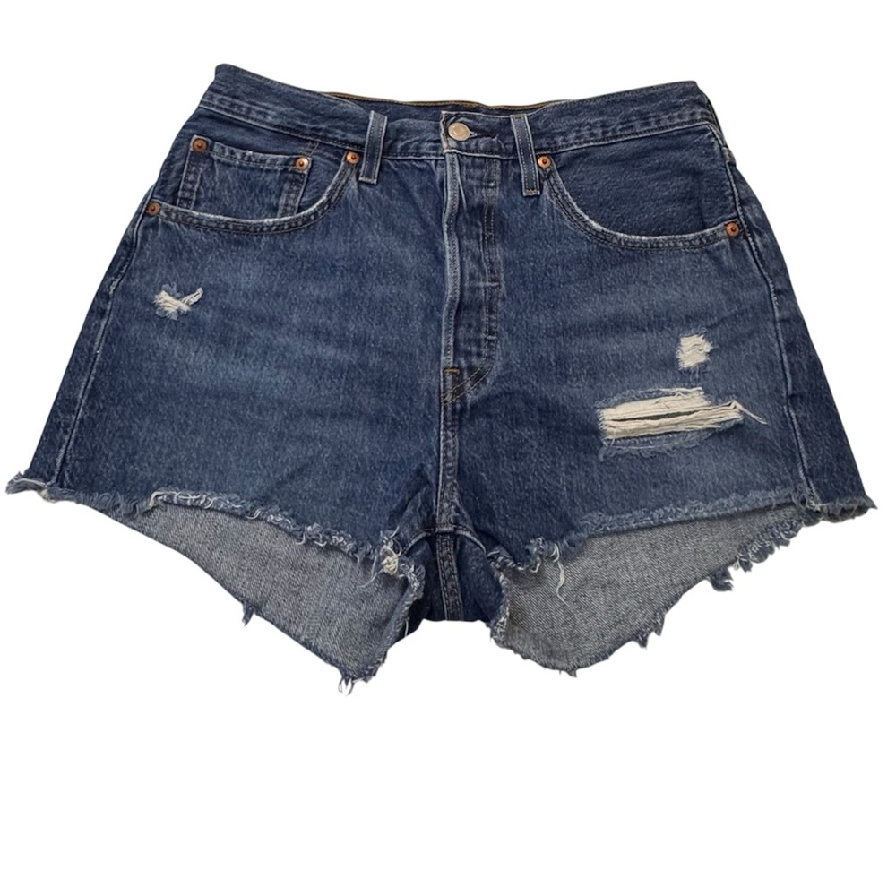 Levi's 501 Distressed‎ Blue Jean Shorts
